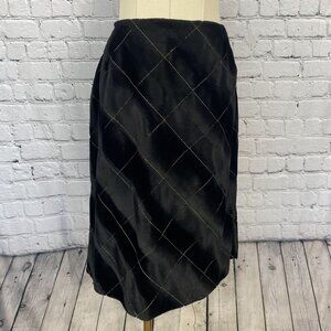 Vintage Black Diamond Pattern Pencil Skirt